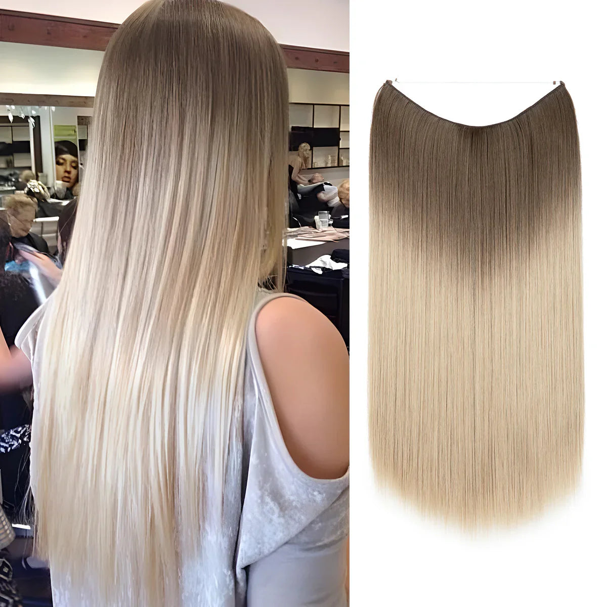 Brown to Cool Blonde Straight (56 cm)