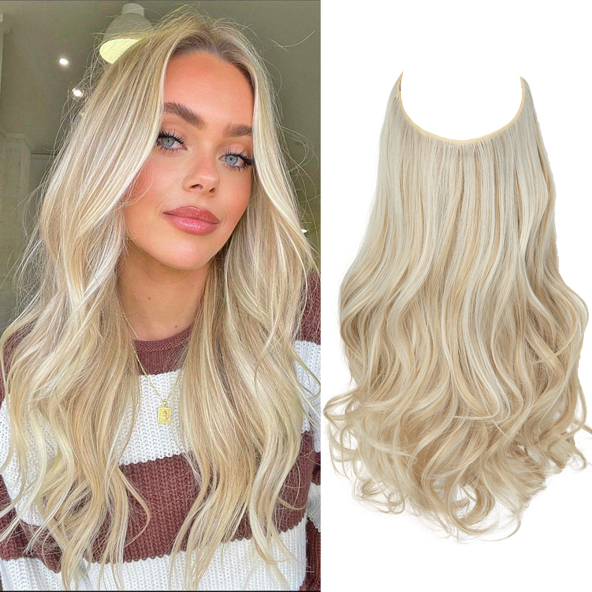Blond crème ondulé (56 cm)