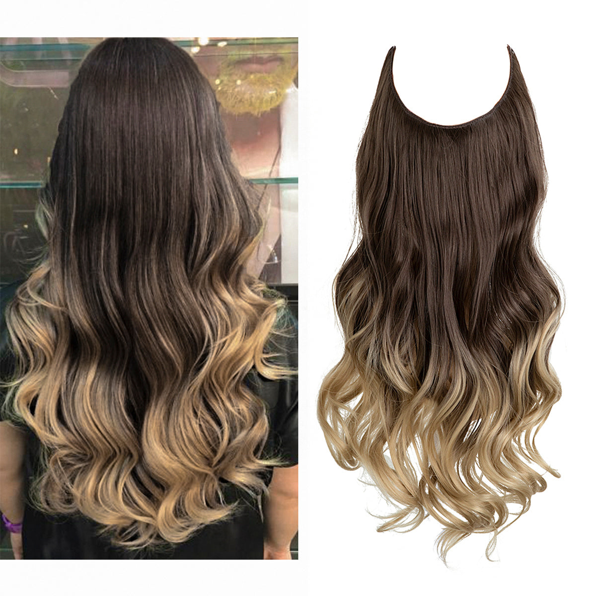 Dark Brown to Ash Blonde Wavy (41 cm)