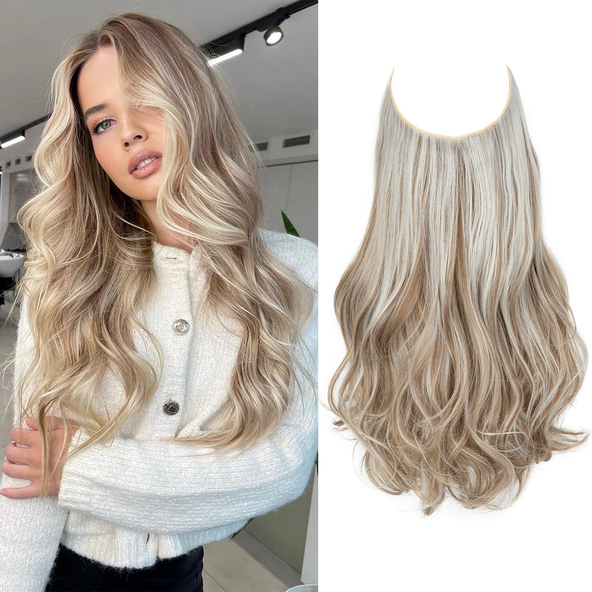 Blond ivoire ondulé