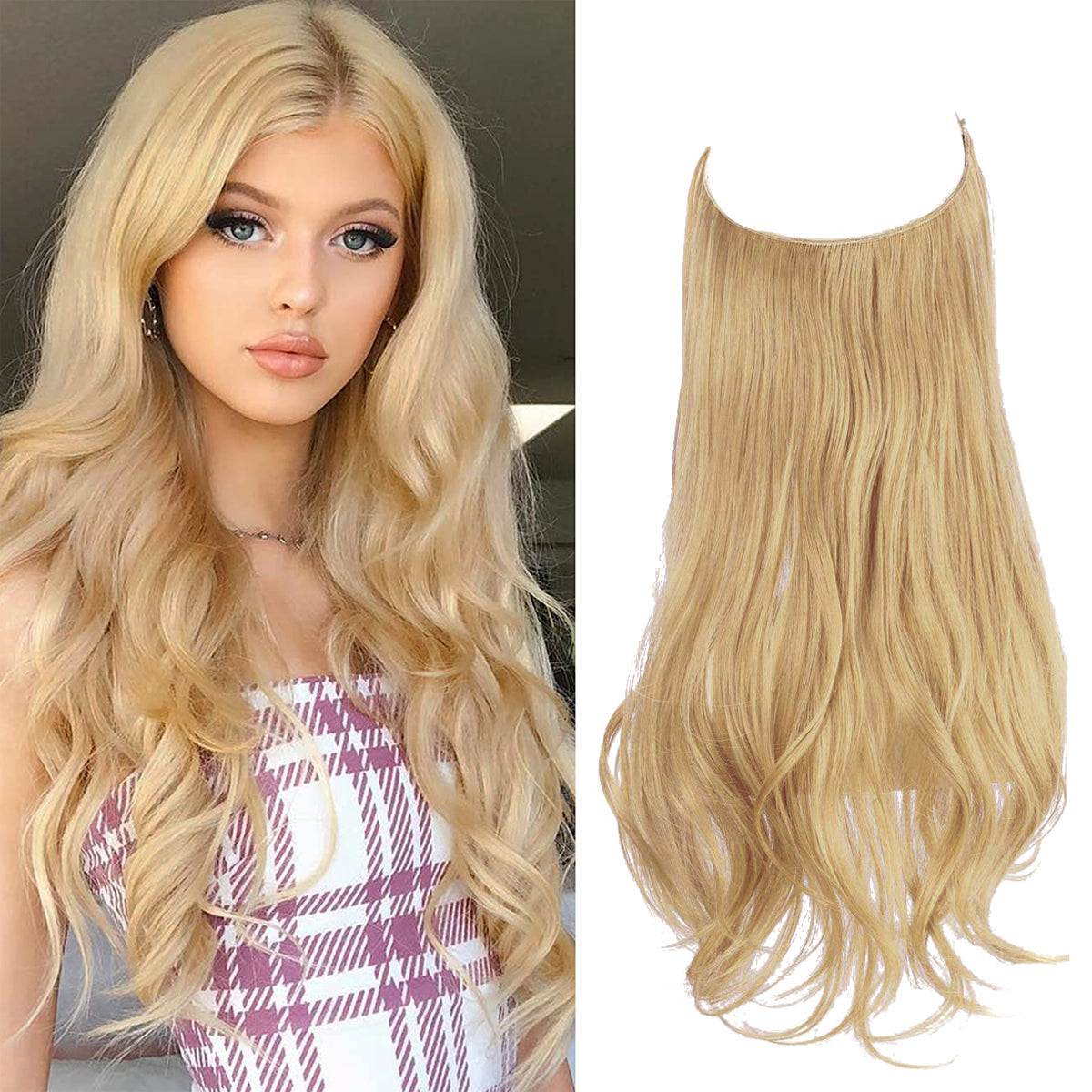 Blond miel clair ondulé